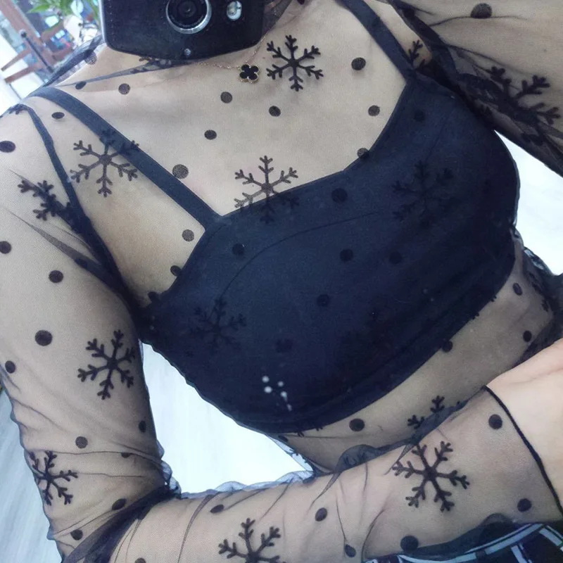 transpartent Mesh See Through Fish Net Tops Women Snow Star Heart Lace T Shirt Pullover Soft Yarn Turtleneck Tunic Sexy tops
transpartent Mesh See Through Fish Net Tops Women Snow Star Heart Lace T Shirt Pullover Soft Yarn Turtleneck Tunic Sexy tops