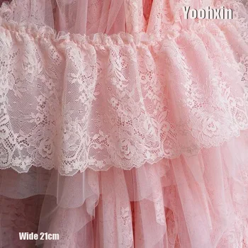 21CM Wide HOT Double layer Embroidery Pink flower lace fabric trim ribbon DIY sewing mesh applique collar dubai wedding decor
21CM Wide HOT Double layer Embroidery Pink flower lace fabric trim ribbon DIY sewing mesh applique collar dubai wedding decor