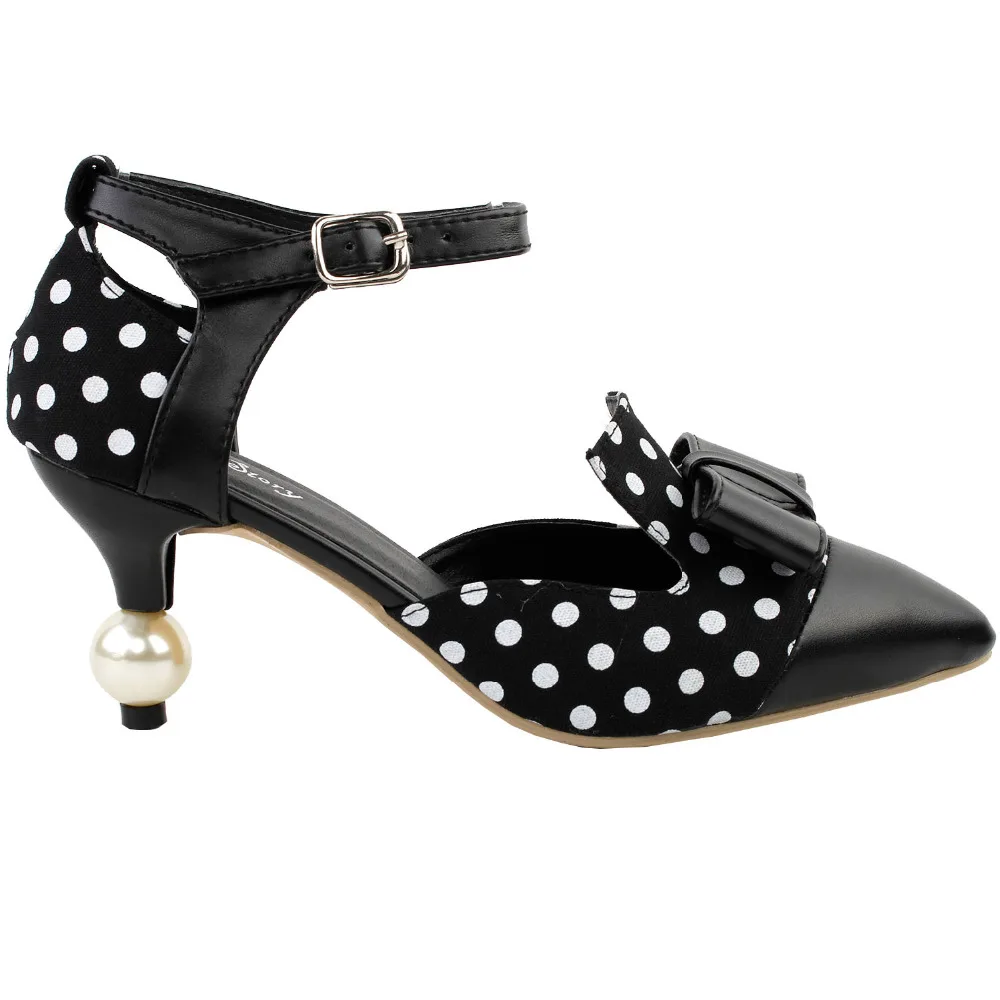 LF60416 Black White Two Tone Spot Polka Dots Bridal Evening Pointed Toe Pearl Heel Pump
LF60416 Black White Two Tone Spot Polka Dots Bridal Evening Pointed Toe Pearl Heel Pump