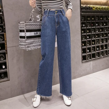 5xl plus big size jeans panty women spring summer style autumn 2018 wide-legged high waist straight denim pants female A5129
5xl plus big size jeans panty women spring summer style autumn 2018 wide-legged high waist straight denim pants female A5129