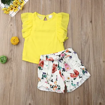 Pudcoco Summer Toddler Baby Girl Clothes Solid Color Sleeveless Ruffle Tops Flower Print Short Pants 2Pcs Outfits Casual Clothes
Pudcoco Summer Toddler Baby Girl Clothes Solid Color Sleeveless Ruffle Tops Flower Print Short Pants 2Pcs Outfits Casual Clothes
