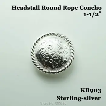 (KB903) 10pc 1-1/2'' Western Headstall Round Rope Button Leathercraft Sterling-Silver
(KB903) 10pc 1-1/2'' Western Headstall Round Rope Button Leathercraft Sterling-Silver