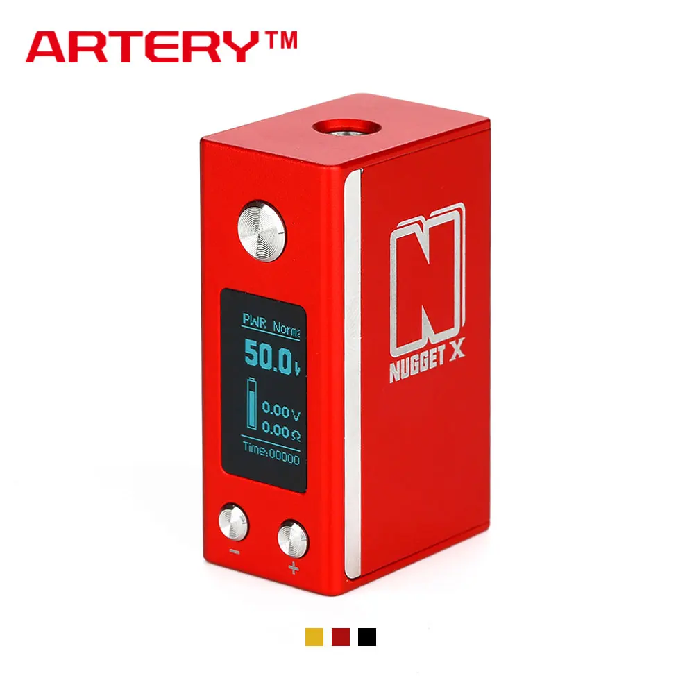 

New Original 50W Artery Nugget X TC Box MOD with 0.96-inch OLED Screen & Built-in 2000mAh Battery with 50W Max Output E-cig Mod