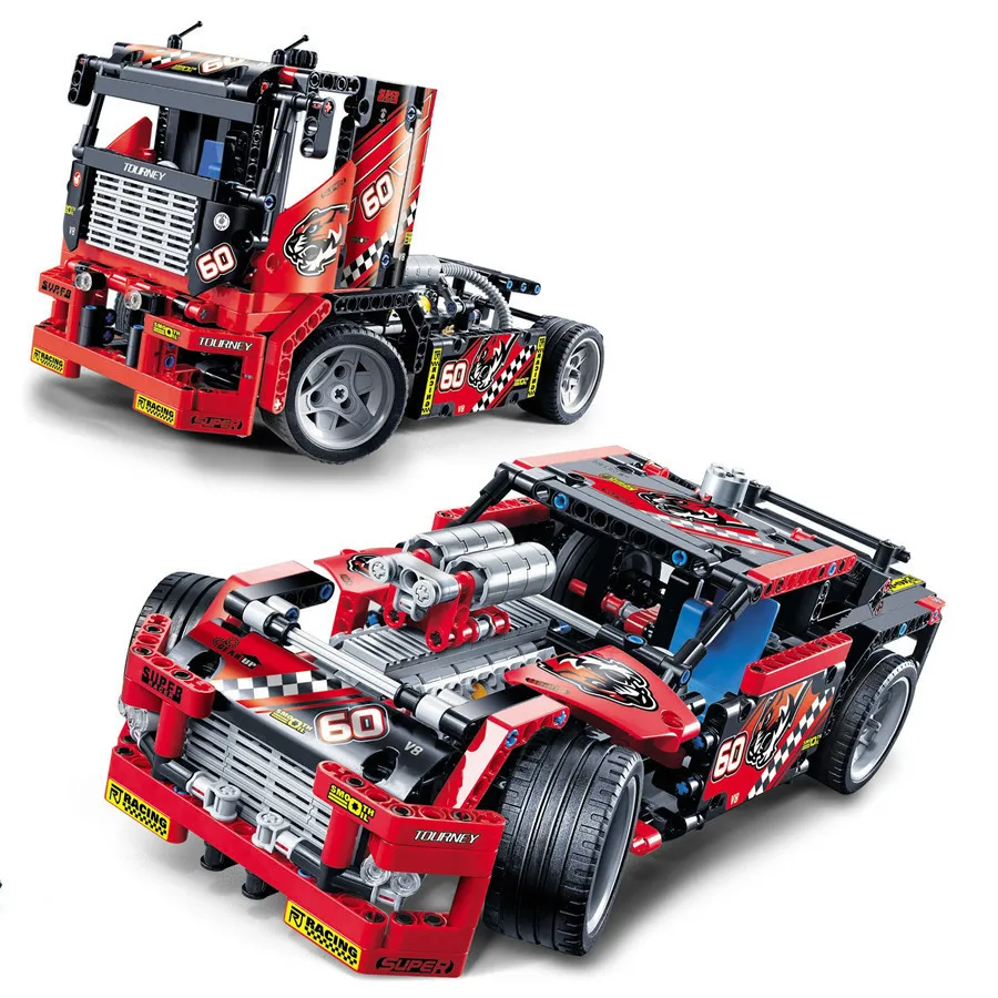608 Pieces Truck Racing Car Blocks 2 In 1 Transformable Model Building Block Sets DIY Technic Bricks Toys For Children Gifts
608 Pieces Truck Racing Car Blocks 2 In 1 Transformable Model Building Block Sets DIY Technic Bricks Toys For Children Gifts