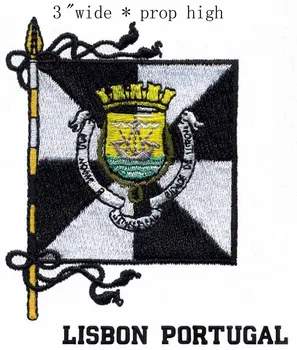 Lisbon, Portugal Flag embroidery 3" wide shipping /city status/coat of arms /golden shield
Lisbon, Portugal Flag embroidery 3" wide shipping /city status/coat of arms /golden shield