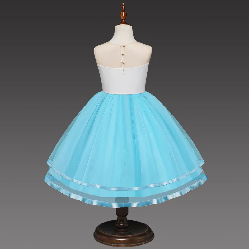 Flower Unicorn Dress Girl Party Birthday Princess Children Clothing 2019 Tule Lace Kids Dresses For Girls Costume 3 to 8 Years (6)
