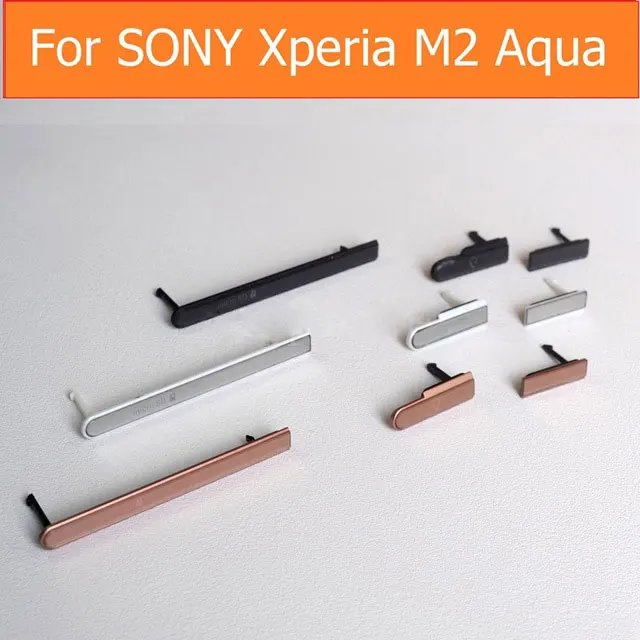 100% Original USB Charger Port Plug + Earphone + Micro SD & Sim cards Port Slot Cover for Sony Xperia M2 Aqua D2403 D2406
100% Original USB Charger Port Plug + Earphone + Micro SD & Sim cards Port Slot Cover for Sony Xperia M2 Aqua D2403 D2406