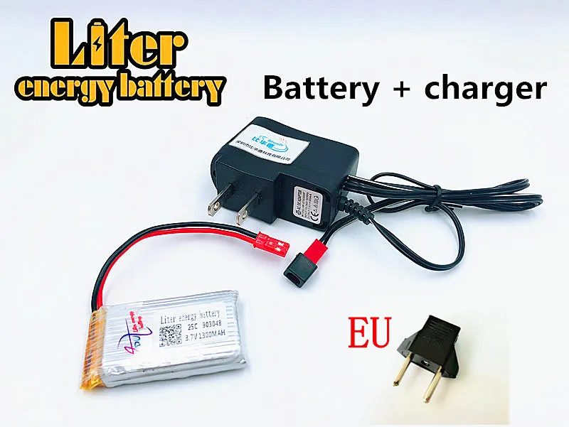 903048 3.7V 1300mAh RC Helicopter 1S Li-Po Battery For for JJRC H11D H11C MJX T04 T05 T25 M03 Lipo Battery + US EU charger
903048 3.7V 1300mAh RC Helicopter 1S Li-Po Battery For for JJRC H11D H11C MJX T04 T05 T25 M03 Lipo Battery + US EU charger