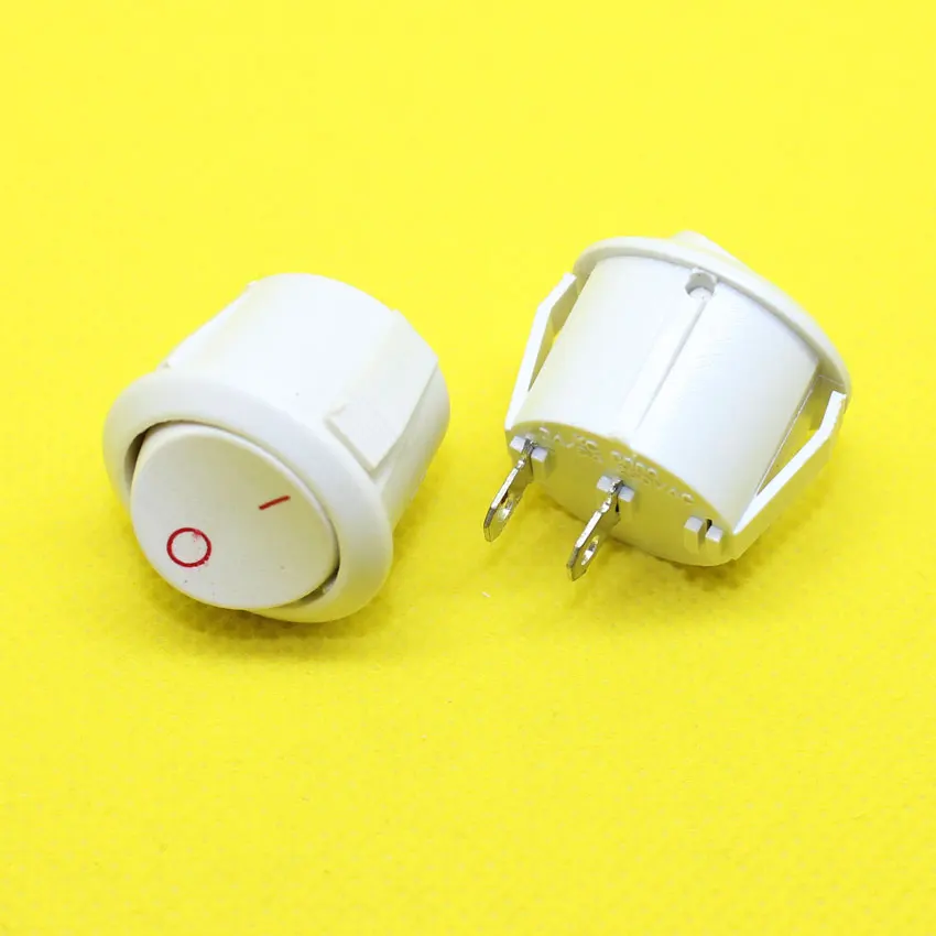 AJ-090 LED DIY thumb circular button switch 3A 250V lamp lighting white two foot ship power base |