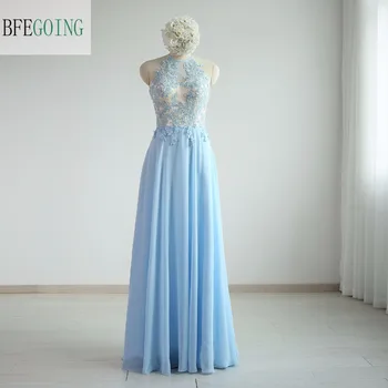 Halter A-line Formal Evening Dress Floor-Length Off the Shoulders Sleeveless Real/Original Photos Custom made
Halter A-line Formal Evening Dress Floor-Length Off the Shoulders Sleeveless Real/Original Photos Custom made