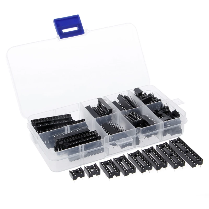 66 Pcs/set DIP IC Sockets Adaptor Solder Type Socket Kit 6 8 14 16 18 20 24 28 Pins
66 Pcs/set DIP IC Sockets Adaptor Solder Type Socket Kit 6 8 14 16 18 20 24 28 Pins