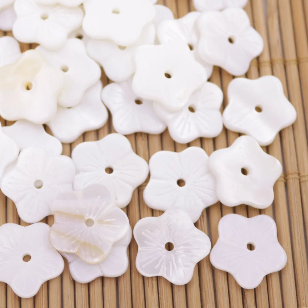 50 PCS 15mm/0.55" Plum Blossom Flower Shell Natural White Mother of Pearl Loose Beads Jewelry Necklace Earring DIY Crafts
50 PCS 15mm/0.55" Plum Blossom Flower Shell Natural White Mother of Pearl Loose Beads Jewelry Necklace Earring DIY Crafts