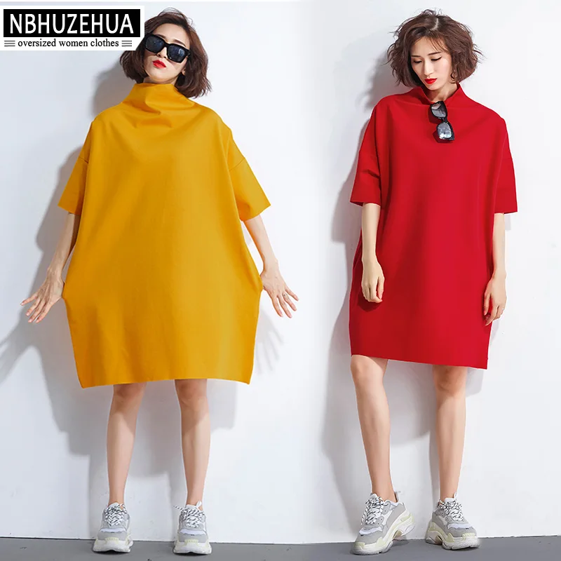 NBHUZEHUA F1 Women Turtleneck Autumn Dress Plus Size Elastic Short Sleeve Solid Red Black Loose Ladies Elegant Dress XXL XXXL
NBHUZEHUA F1 Women Turtleneck Autumn Dress Plus Size Elastic Short Sleeve Solid Red Black Loose Ladies Elegant Dress XXL XXXL