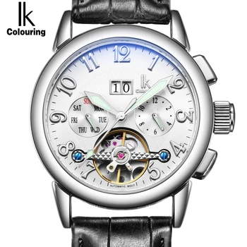 IK Colouring Men's Sport Watch Auto Date Day Multifunctional Dial Automatic Mechanical Male Wristwatch Clock with Leather Belt
IK Colouring Men's Sport Watch Auto Date Day Multifunctional Dial Automatic Mechanical Male Wristwatch Clock with Leather Belt