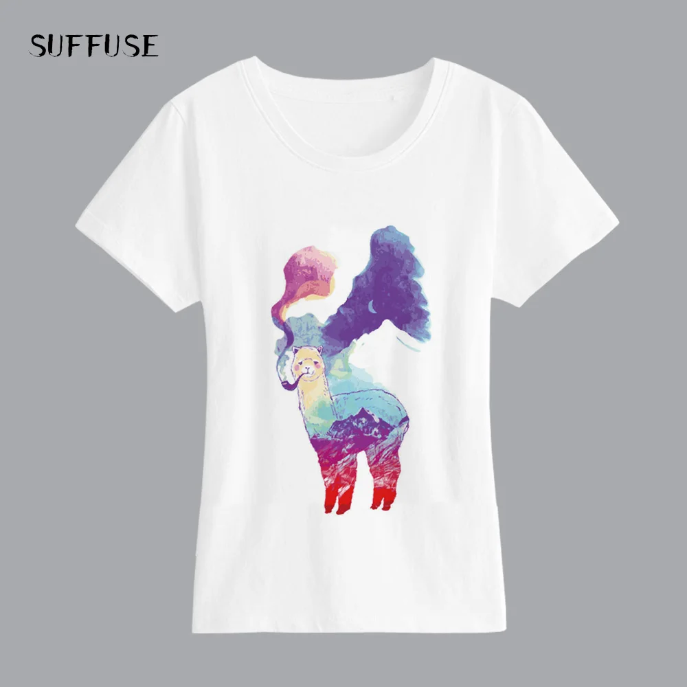 Women's T Shirt Colorful Alpaca Female T-shirt Modal Female Short Sleeve White Casual Shirt Tee Clothing Summer
Women's T Shirt Colorful Alpaca Female T-shirt Modal Female Short Sleeve White Casual Shirt Tee Clothing Summer