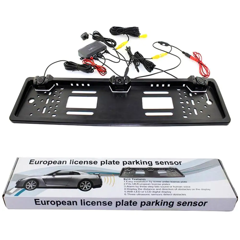 New European License Plate Frame Backup Camera Car Accessories 4 LED Rear View Camera with Reversing Radar System Parking Sensor
New European License Plate Frame Backup Camera Car Accessories 4 LED Rear View Camera with Reversing Radar System Parking Sensor