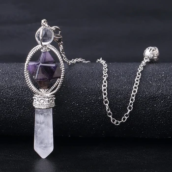 Reiki chakra natural stone pendulum for dowsing Merkaba Spinning Star pendulos healing quartz crystal pendant Meditation
Reiki chakra natural stone pendulum for dowsing Merkaba Spinning Star pendulos healing quartz crystal pendant Meditation