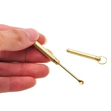 Acessórios de fumo barato alta qualidade ouro metal colher uso para sniffer snorter hoover hooteer snuff snorter em pó colher(China)