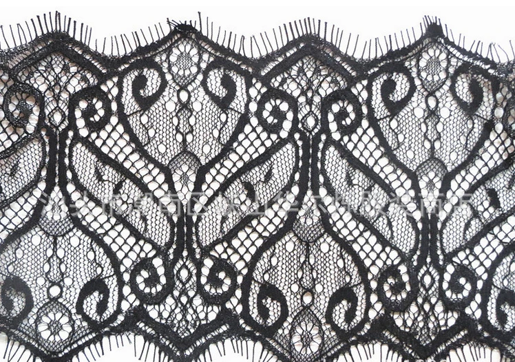 13.6cm wide 3yards per length jacquard non-elastic lace eyelash, XERY0111F
13.6cm wide 3yards per length jacquard non-elastic lace eyelash, XERY0111F