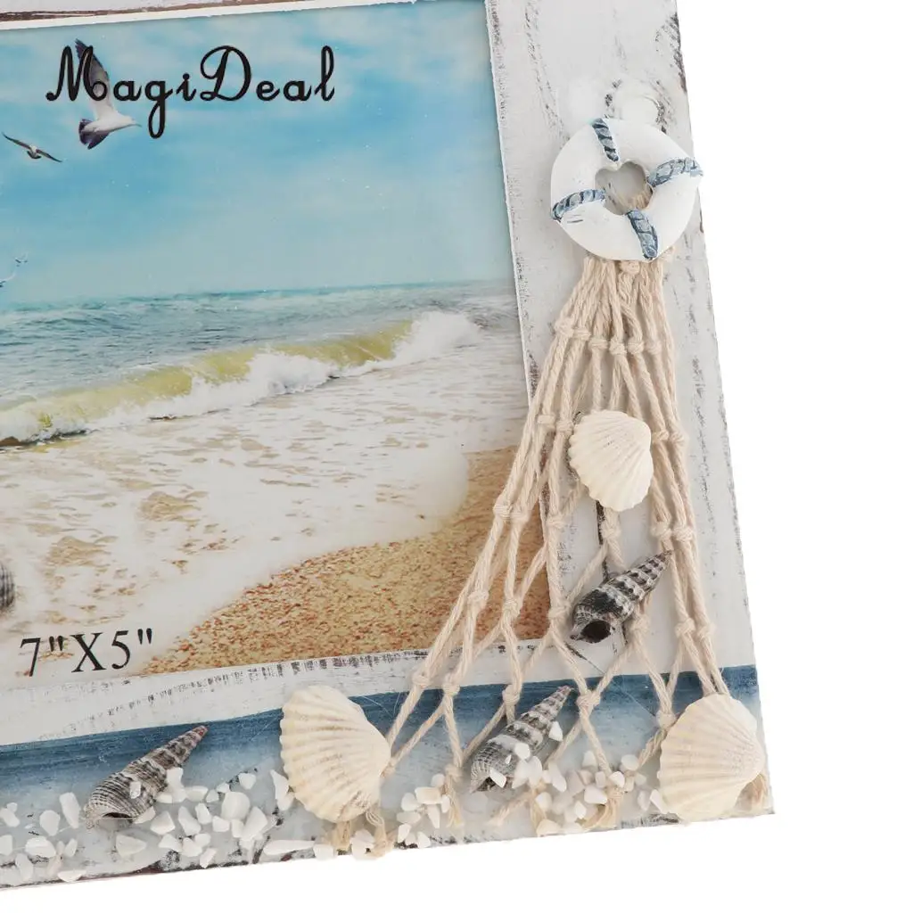 Chic Wooden Photo Picture Frame Family Wedding Photo Holder for Home Wedding Beach Hut Cottage Decoration