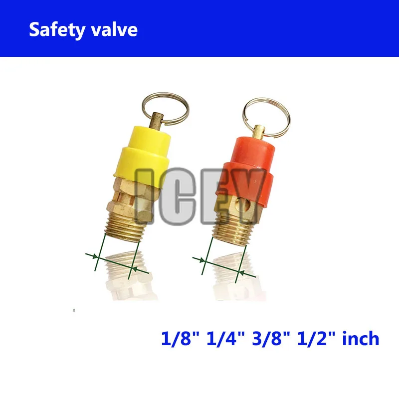 Pneumatic air compressor Safety valve External thread pull ring air pressure relief valve vent 1/8" 1/4" 3/8" 1/2" inch 8bar
Pneumatic air compressor Safety valve External thread pull ring air pressure relief valve vent 1/8" 1/4" 3/8" 1/2" inch 8bar