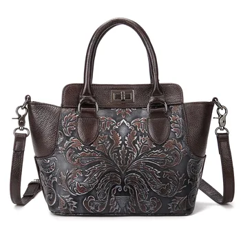 Vintage Female Genuine Leather Handbags Ladies Retro Flower Elegant Shoulder Messenger Bag Cow Leather Handmade Woman Bags
Vintage Female Genuine Leather Handbags Ladies Retro Flower Elegant Shoulder Messenger Bag Cow Leather Handmade Woman Bags