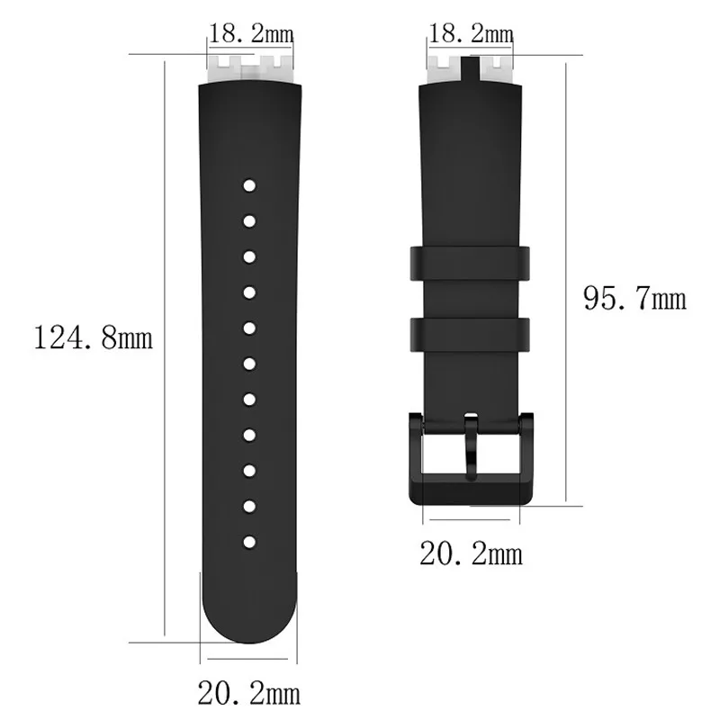 Watch Bands Sport Strap For Ticwatch S Smart Watch Women Men Stylish Silicone Replacement Band With Metal Buckle Wristbands (3)
