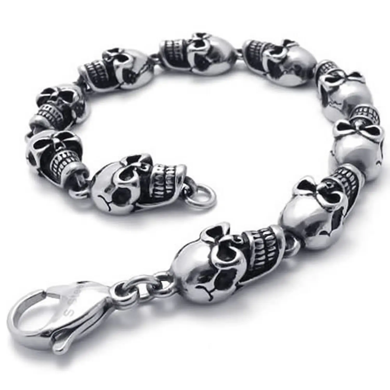 Men's Jewelry Bracelet Heavy Retro Stainless Steel Biker Gothic Skull Black Silver
Men's Jewelry Bracelet Heavy Retro Stainless Steel Biker Gothic Skull Black Silver