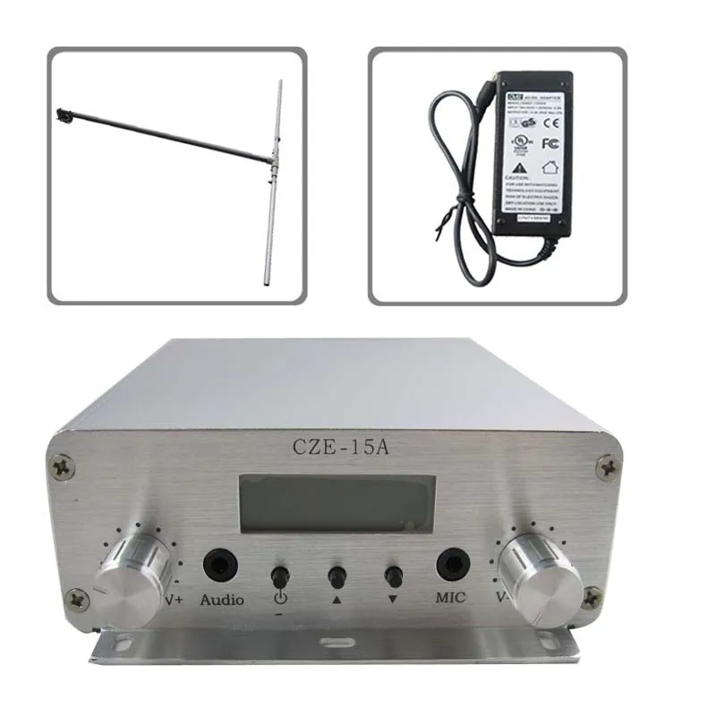 Free shipping czh cze-15A15W stereo PLL FM transmitter broadcaster dipole antenna power KIT
Free shipping czh cze-15A15W stereo PLL FM transmitter broadcaster dipole antenna power KIT