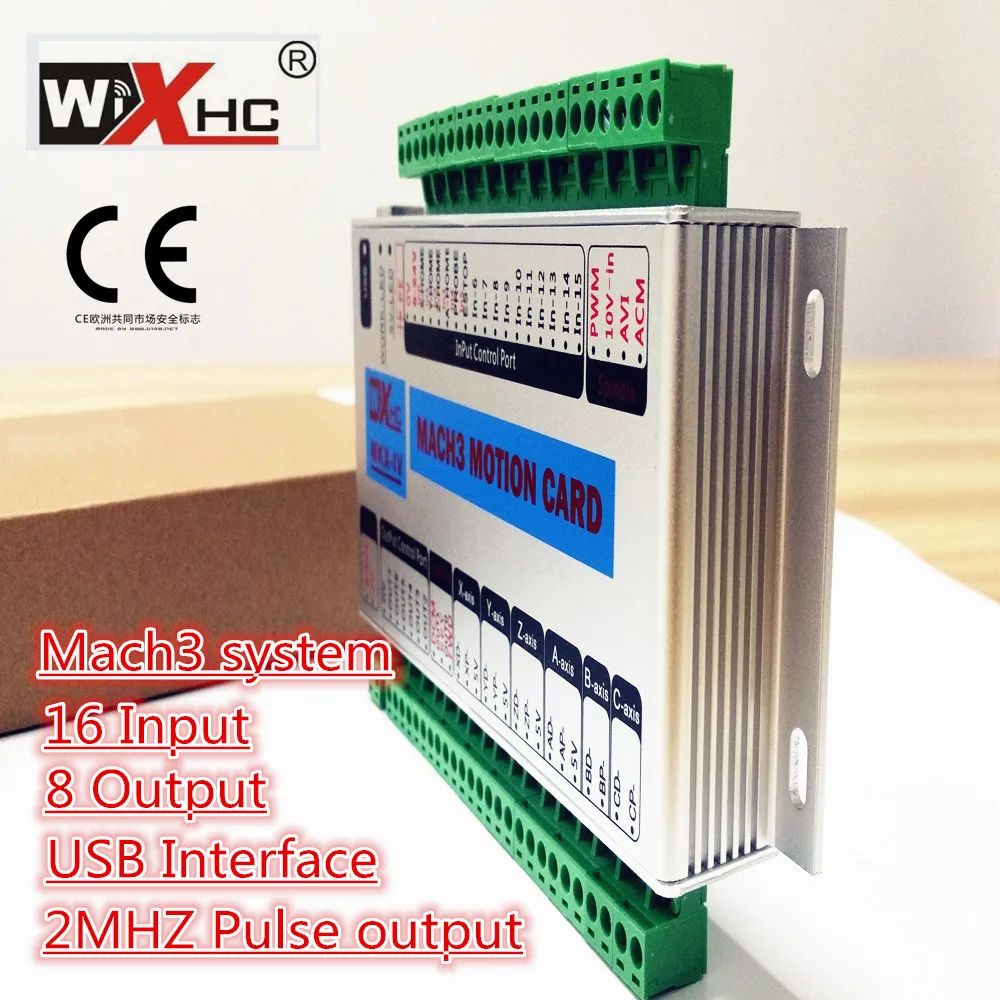 Mach3 USB 3 AXIS cnc controller breakout board, 2MHZ Pulse output, 16input 8output
Mach3 USB 3 AXIS cnc controller breakout board, 2MHZ Pulse output, 16input 8output