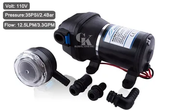 110V Self-priming Diaphragm Pump 35 PSI Pressure Boost Water Pump 12.5LPM for RV/Yacht, Agricultural Spraying
110V Self-priming Diaphragm Pump 35 PSI Pressure Boost Water Pump 12.5LPM for RV/Yacht, Agricultural Spraying
