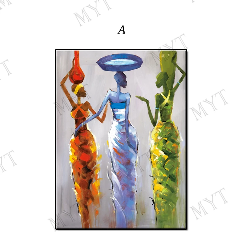 Hand Painted Artwork Wall Art Picture Abstract Oil Painting Africa Color Woman Landscape For Living Room Home Decor Unframed | Дом и сад