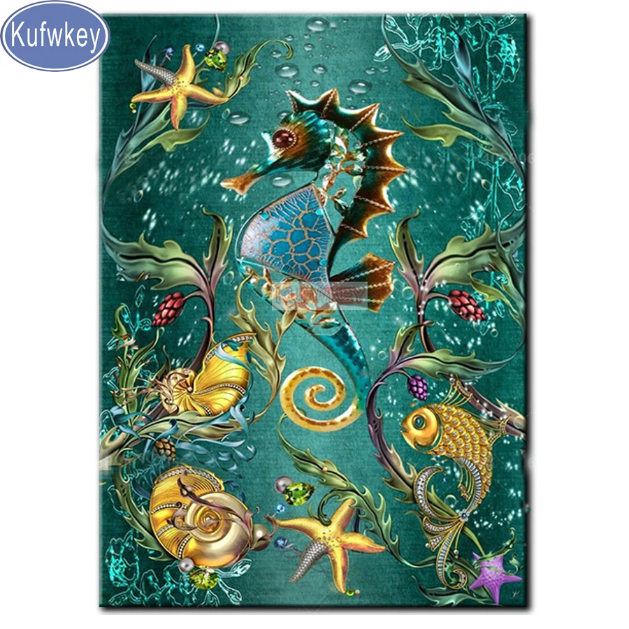 Kufwkey 5D DIY diamond Embroidery seahorse diamond painting full square/round Drills Mosaic Rhinestones painting home decor
Kufwkey 5D DIY diamond Embroidery seahorse diamond painting full square/round Drills Mosaic Rhinestones painting home decor