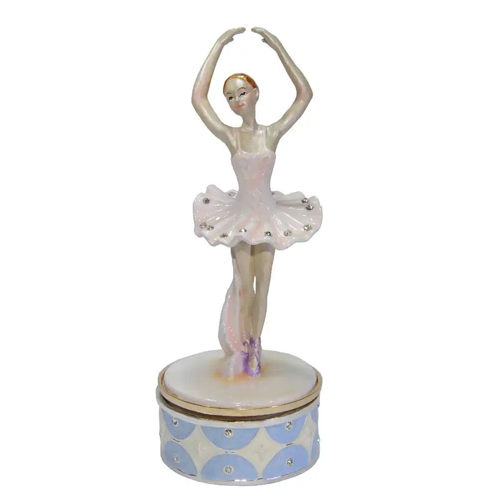 ballerina music box dancing girl swan lake carousel with feather