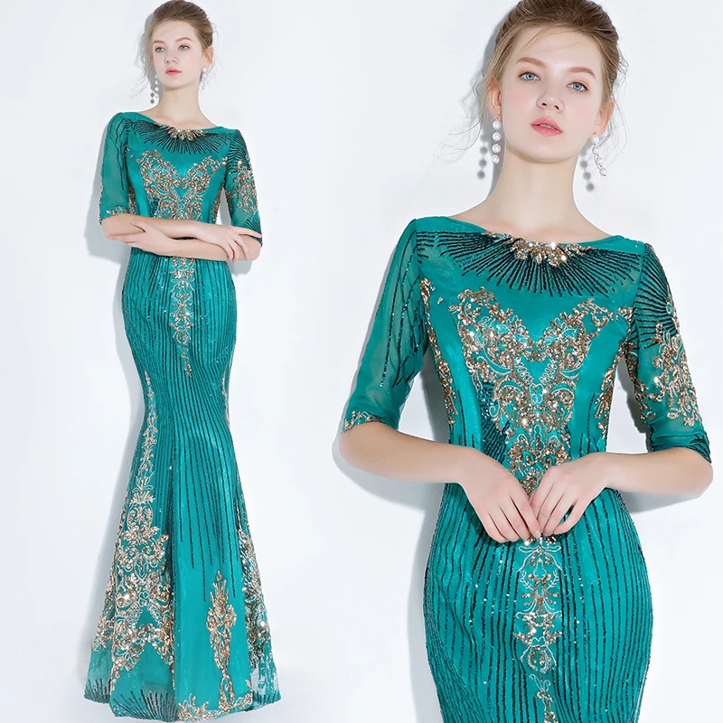 New green sequines long half sleeve lady girl women princess bridesmaid banquet party party dress gown
New green sequines long half sleeve lady girl women princess bridesmaid banquet party party dress gown