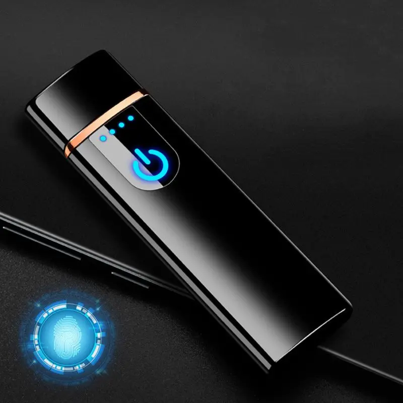 Mini USB Charging Sensor Touch Screen Electronic Tungsten Cigarette Lighter Flameless Rechargeable Windbreak