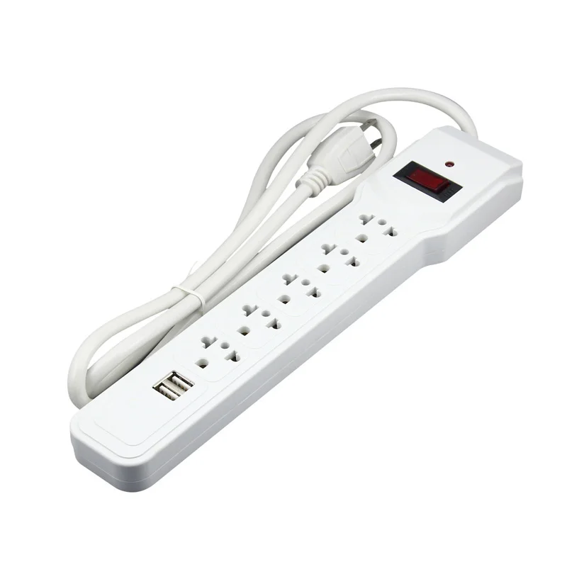 Brazil US Standard Multi-function Power Socket 5 Outlets With 2 USB Ports 2A 5V Adapter Power Strip Extension Adapter 1.5M
Brazil US Standard Multi-function Power Socket 5 Outlets With 2 USB Ports 2A 5V Adapter Power Strip Extension Adapter 1.5M
