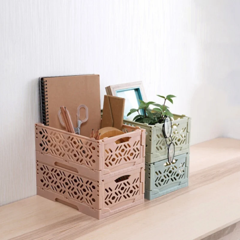 Foldable Plastic Stackable Storage Basket Makeup Organizer Househlod Table Top Sundries Organizer Box Basket
Foldable Plastic Stackable Storage Basket Makeup Organizer Househlod Table Top Sundries Organizer Box Basket