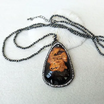 4 Strands Hematite beads necklace Gems Slice agat e stone Pendant pave crystal Charm Jewelry necklaces For women NK266
4 Strands Hematite beads necklace Gems Slice agat e stone Pendant pave crystal Charm Jewelry necklaces For women NK266