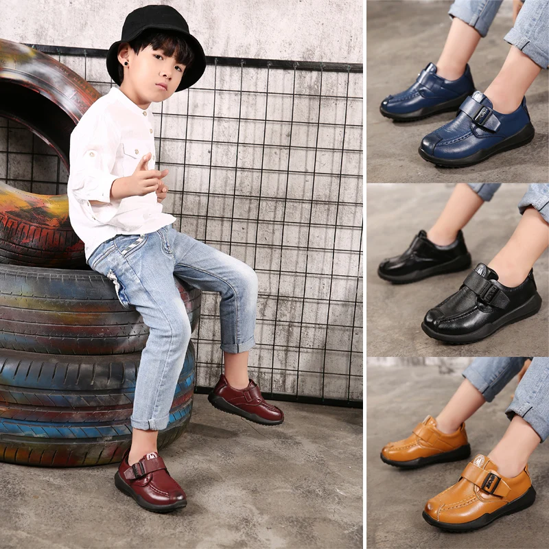 

NEW Children Leather Shoes Boy's Sneakers Top Quality Genuine Leather Fashion Casual For Kids Eur Size 26-37