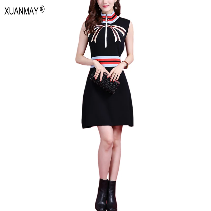 Summer Women's Long Style Commuter Office Lady Slim and Sexy Dress Brand Black Half Open Chest Dress Bow Pattern Sweater Dress
Summer Women's Long Style Commuter Office Lady Slim and Sexy Dress Brand Black Half Open Chest Dress Bow Pattern Sweater Dress