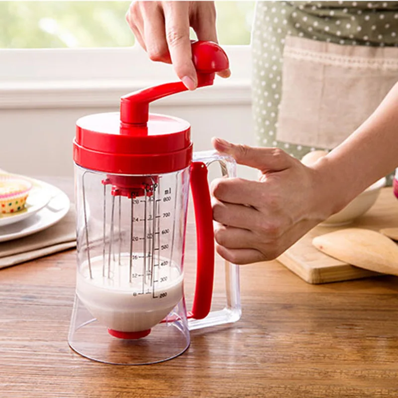 Upgrade Hand-cranked Batter Dispenser funnel Icing Piping Cream Speratator Measuring Cup for Cupcake Pancake Egg Whisk | Дом и сад