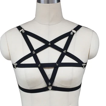 2017 Christmas Clothing body harness sexy Women's black bra lingerie harajuku gothic pentagram cage bra bondage harness bra
2017 Christmas Clothing body harness sexy Women's black bra lingerie harajuku gothic pentagram cage bra bondage harness bra