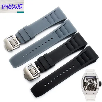 UYOUNG Silicone strap, double safety buckle, soft, universal, male and female, flat strap, 20 22 24mm black
UYOUNG Silicone strap, double safety buckle, soft, universal, male and female, flat strap, 20 22 24mm black