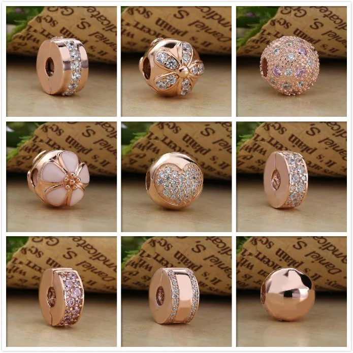 High Quality 925 Sterling Silver CZ Rose gold series clasp clip Beads Fits Pandora Style Charm Bracelets & Necklaces DIY Making
High Quality 925 Sterling Silver CZ Rose gold series clasp clip Beads Fits Pandora Style Charm Bracelets & Necklaces DIY Making