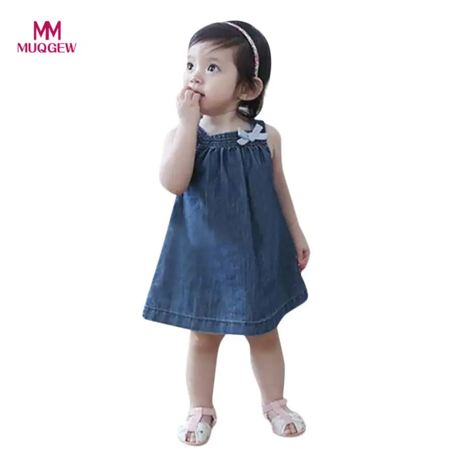 MUQGEW 2018 Summer Kids Dresses For Girls Toddler Birthday Party Denim Dress Children Sleeveless Cotton blend Bow-knot Dress
MUQGEW 2018 Summer Kids Dresses For Girls Toddler Birthday Party Denim Dress Children Sleeveless Cotton blend Bow-knot Dress