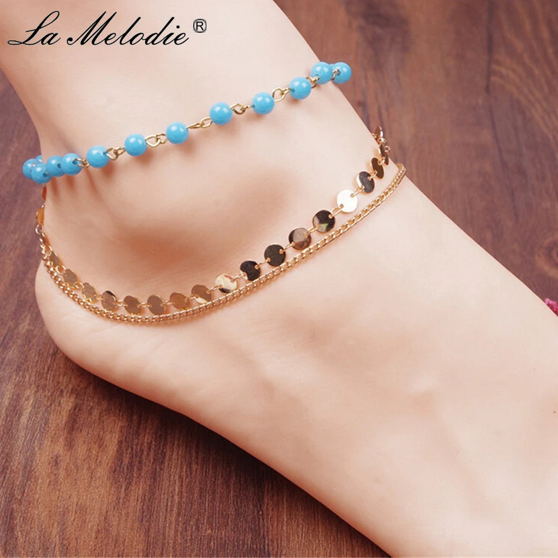 New 3pcs/set Hand Weave Green Stone Turquoises Beads Anklets For Women Gold Alloy Link Chains Charm Bohemian Anklet Foot Jewelry
New 3pcs/set Hand Weave Green Stone Turquoises Beads Anklets For Women Gold Alloy Link Chains Charm Bohemian Anklet Foot Jewelry