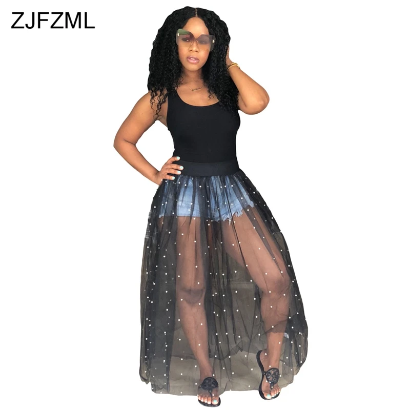 ZJFZML Beaded Embellish Sexy Party Dress Women Black Mesh Patchwork Maxi Bandage Dress Summer O Neck Sleeveless See Through Robe
ZJFZML Beaded Embellish Sexy Party Dress Women Black Mesh Patchwork Maxi Bandage Dress Summer O Neck Sleeveless See Through Robe
