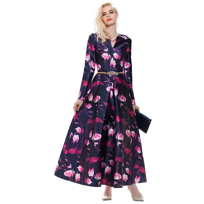 2016 M-XXXL Red Flowers Plus Size Maxi Dress Autumn Vitage Design Long Sleeve V neck Ladies Party Long Dresses Femme Robe
2016 M-XXXL Red Flowers Plus Size Maxi Dress Autumn Vitage Design Long Sleeve V neck Ladies Party Long Dresses Femme Robe