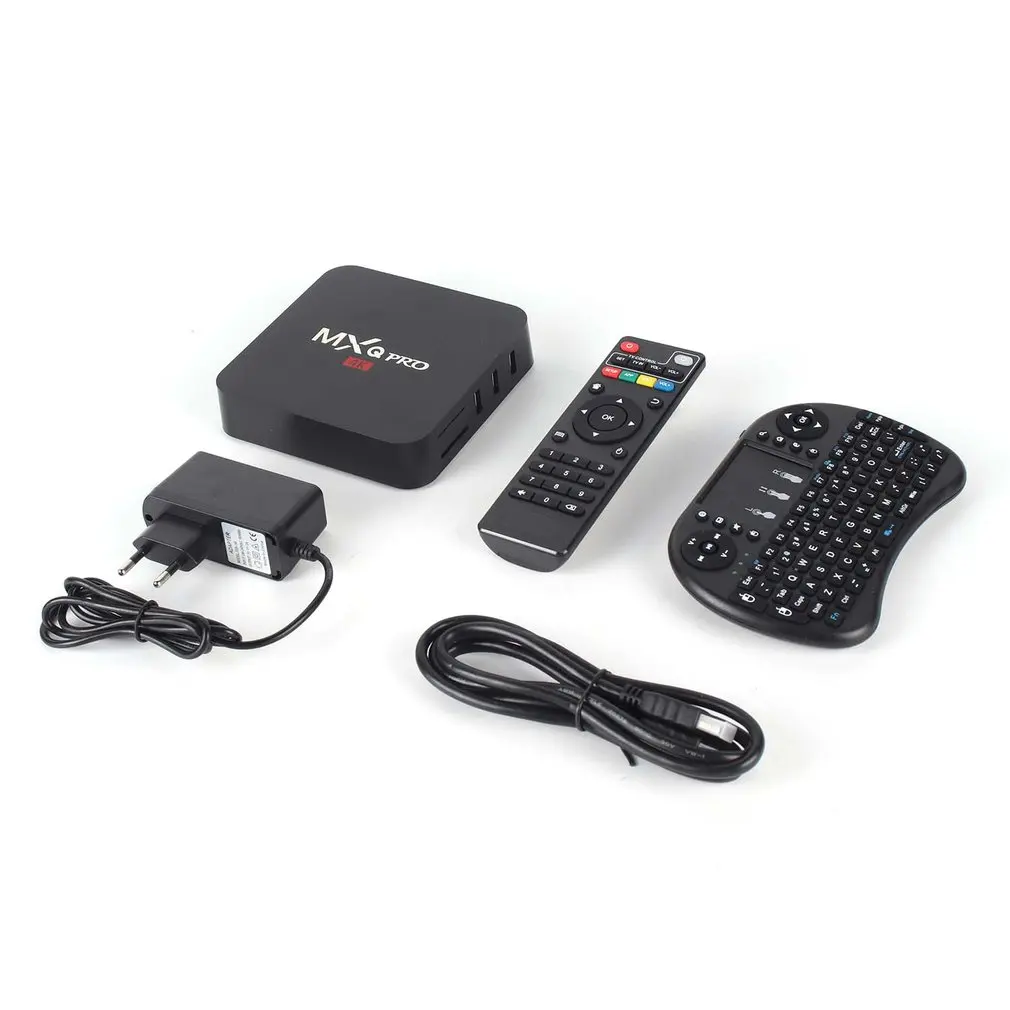 

S905W MXQ PRO Android 7.1 TV Box Amlogic Quad Core 64Bit Ram 1GB ROM 8GB 4K MXQ PRO WiFi Smart Media Player with I8 Keyboard